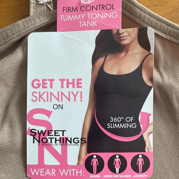 Size 2XL Maidenform Sweet Nothings nude firm control tummy toning tank - Picture 5 of 7